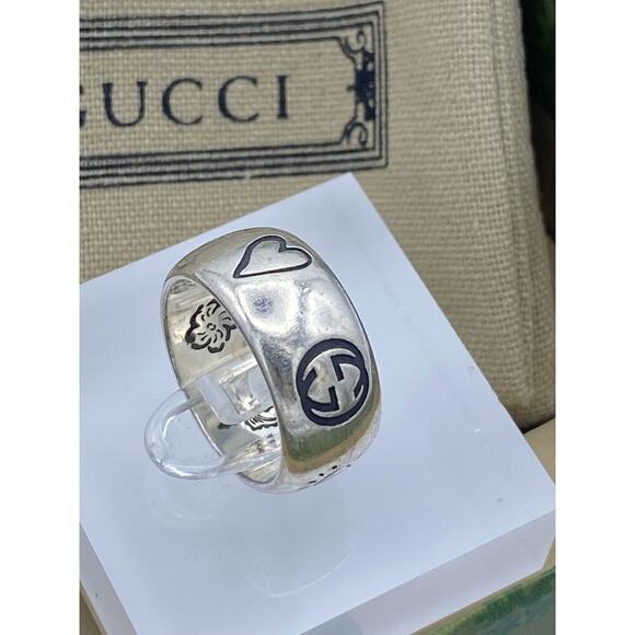 Authentic Gucci Sterling Silver “Love” Engraved Ring – Size 6 - Picture 2 of 5